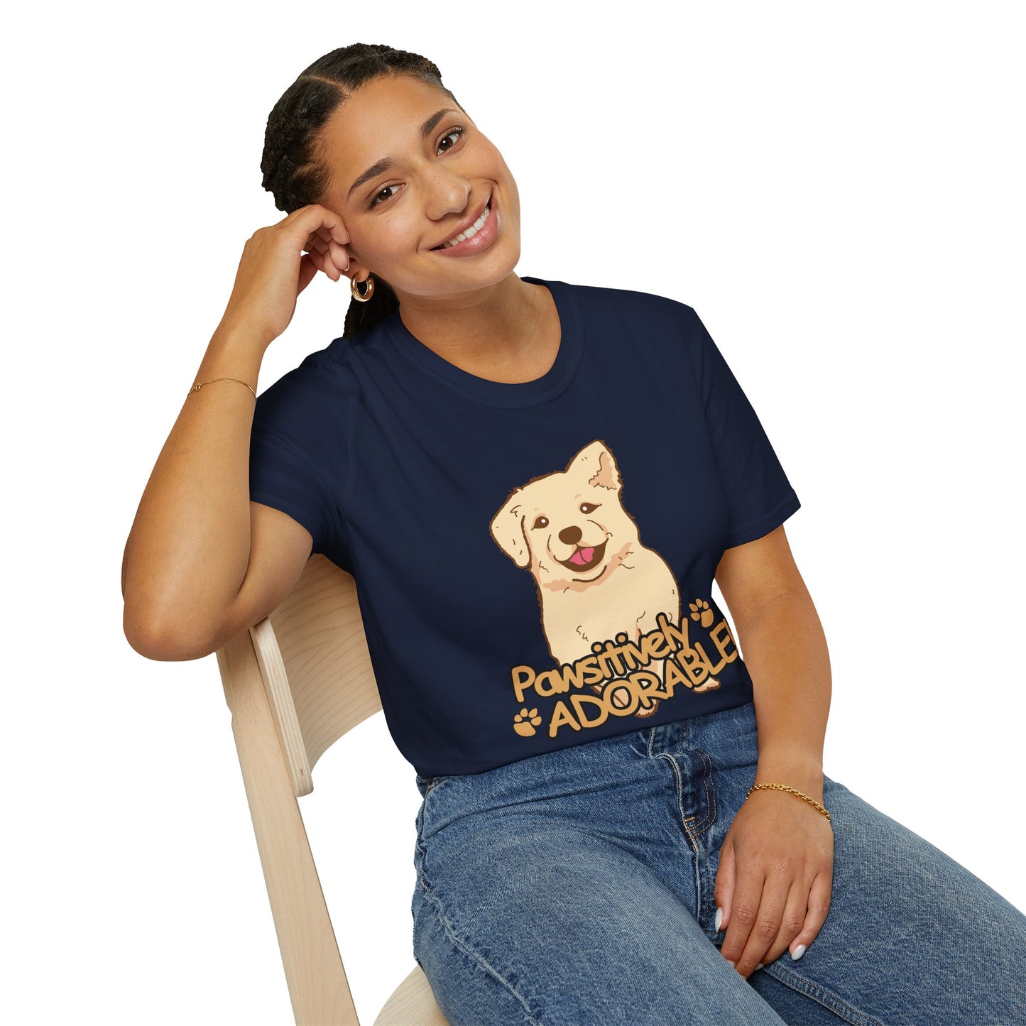 Dog T-Shirt — "Pawsitively Adorable" Cute Puppy Graphic Tee