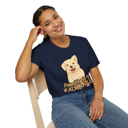 Dog T-Shirt — "Pawsitively Adorable" Cute Puppy Graphic Tee