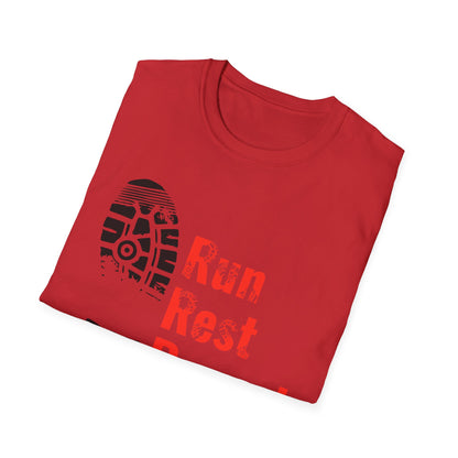 Run Rest Repeat Running Tee – Motivational Runner Shirt