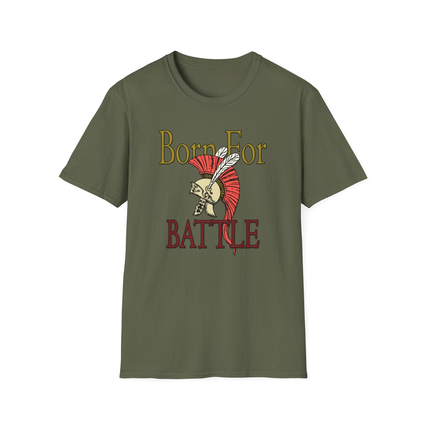 Born For Battle T-Shirt — Spartan Helmet Warrior Graphic Tee