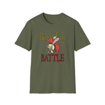 Born For Battle T-Shirt — Spartan Helmet Warrior Graphic Tee