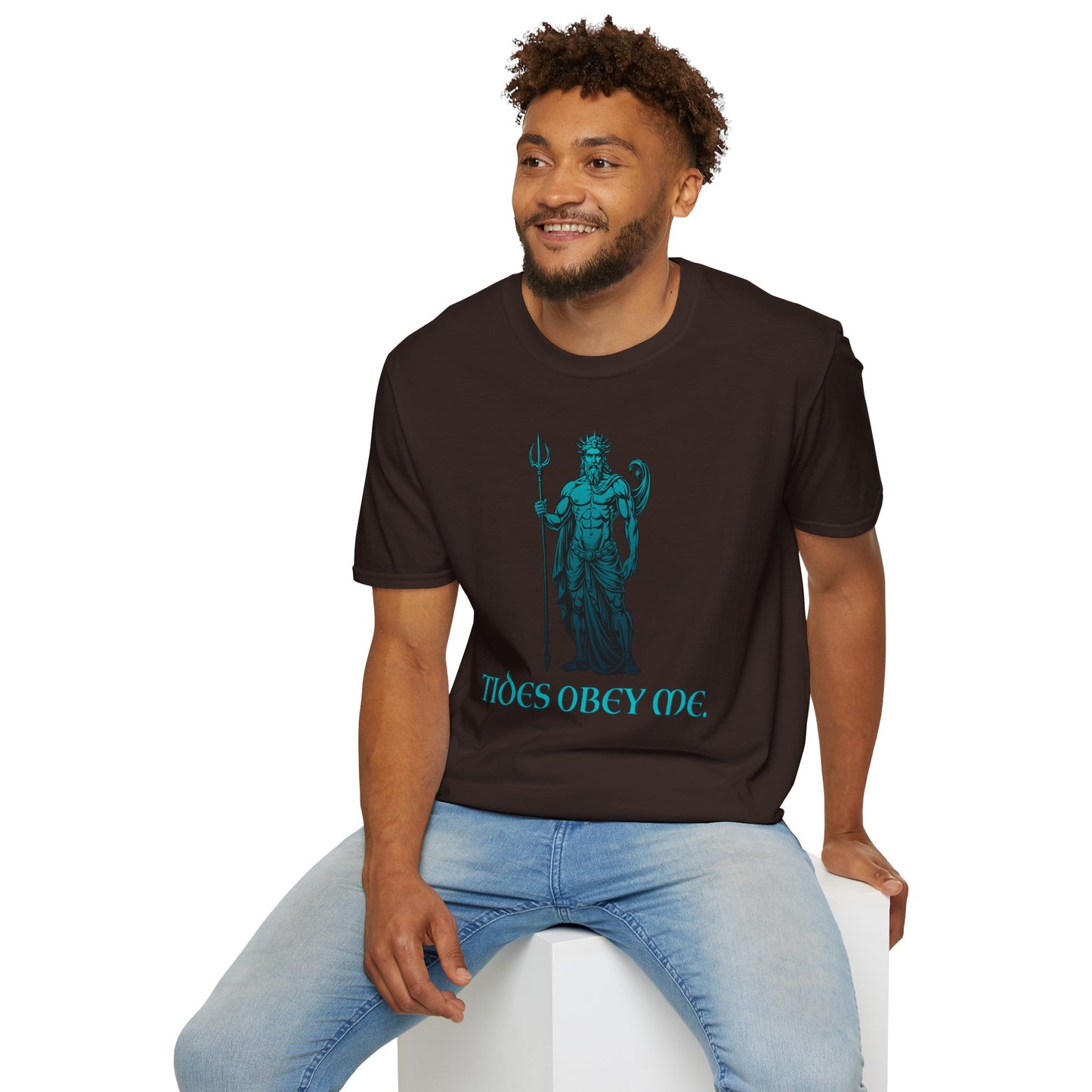 Poseidon Graphic Tee - "Tides Obey Me" Mythical Sea God T-Shirt