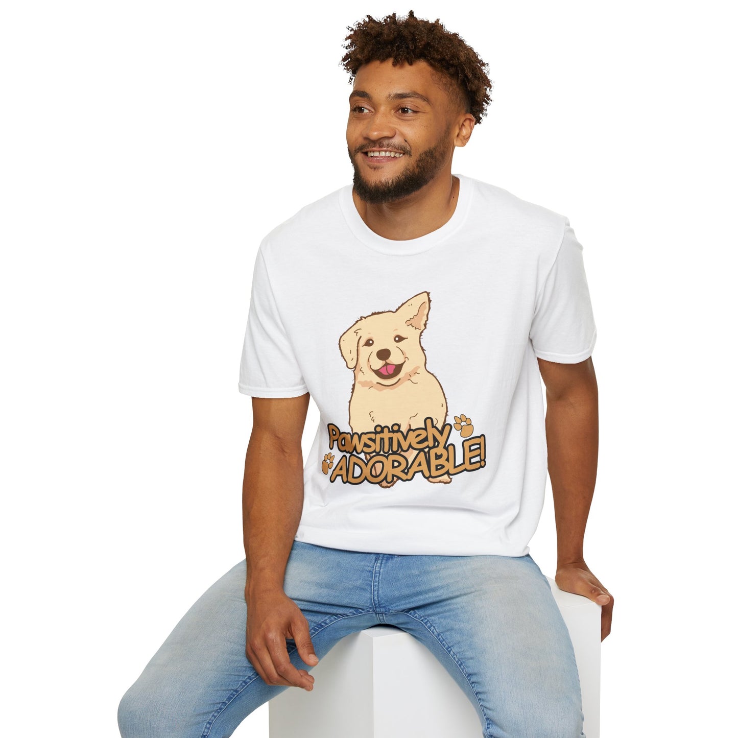 Dog T-Shirt — "Pawsitively Adorable" Cute Puppy Graphic Tee