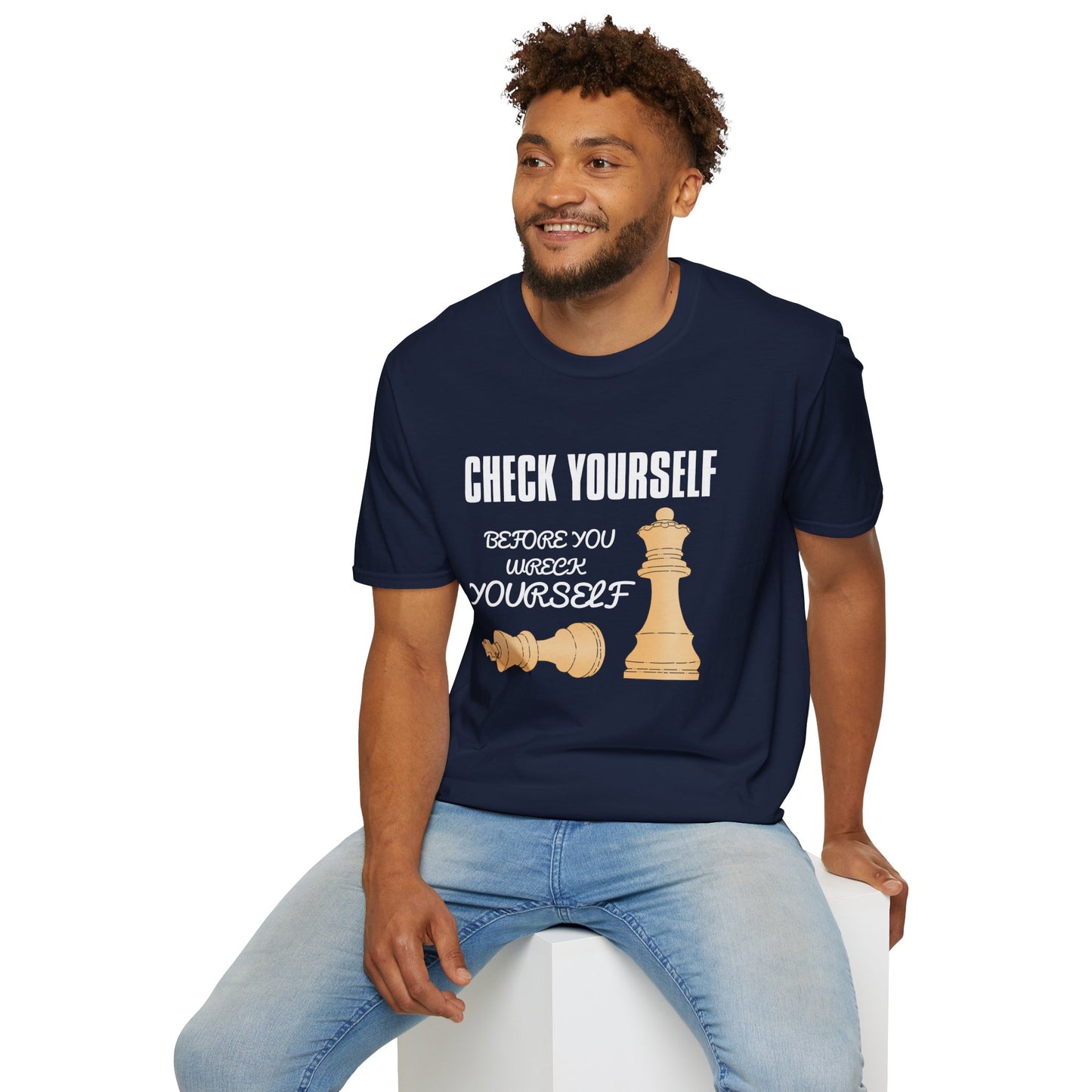 Chess T-Shirt — "Check Yourself Before You Wreck Yourself" Graphic Tee