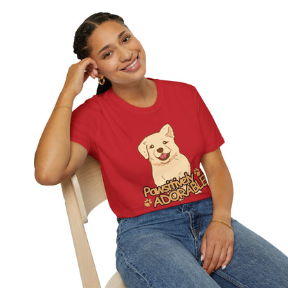 Dog T-Shirt — "Pawsitively Adorable" Cute Puppy Graphic Tee