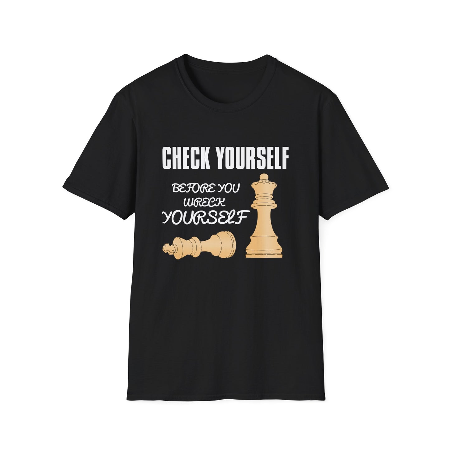 Chess T-Shirt — "Check Yourself Before You Wreck Yourself" Graphic Tee