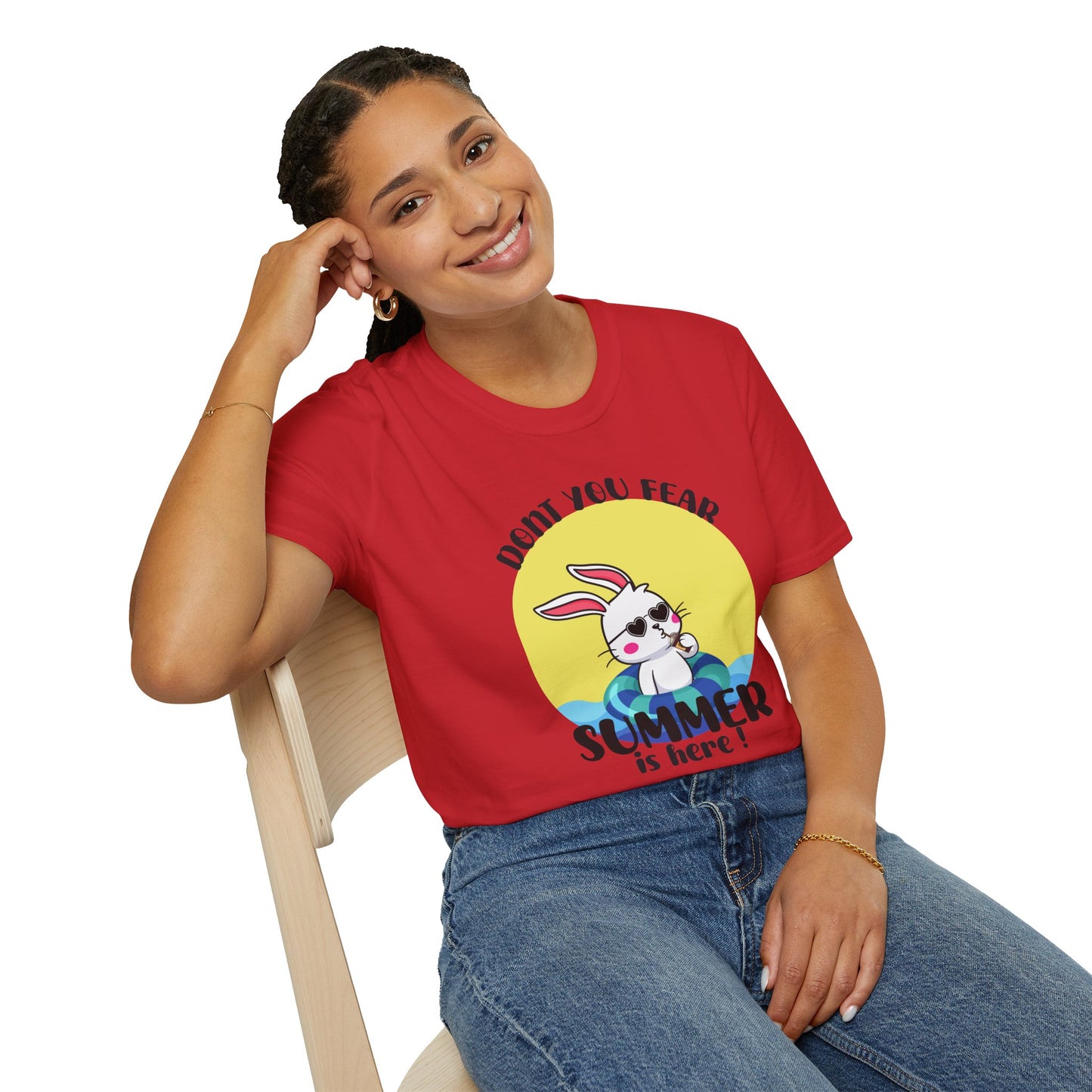 Summer Bunny T-Shirt — "Don’t You Fear, Summer Is Here!" Cute Beach Rabbit Graphic Tee