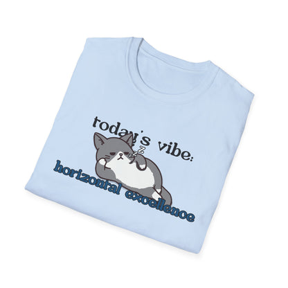 Relaxed Cat "Horizontal Excellence" T-Shirt – Today's Vibe Lazy Cat Tee