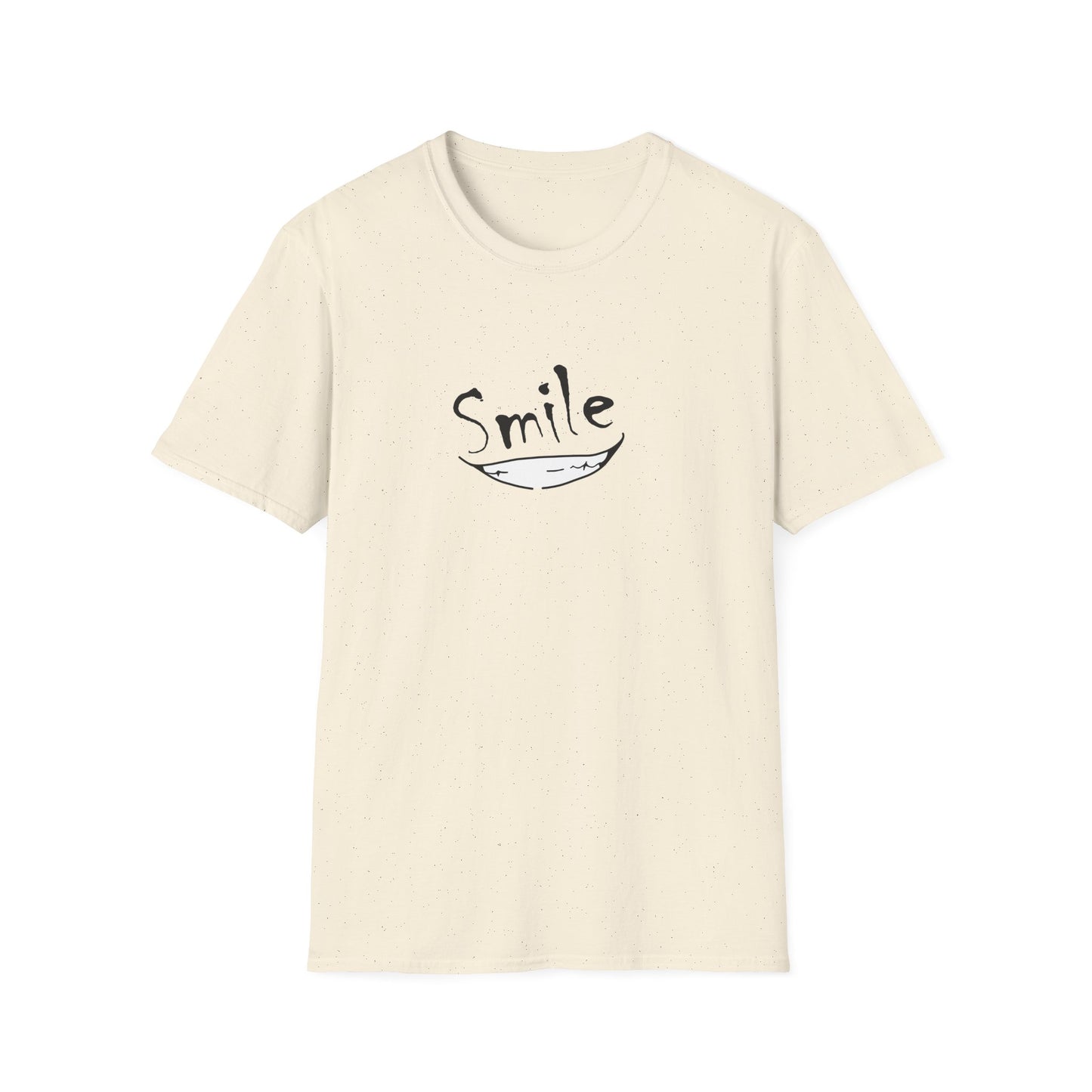 Smile Minimalist T-Shirt — Handwritten Smile Graphic Tee