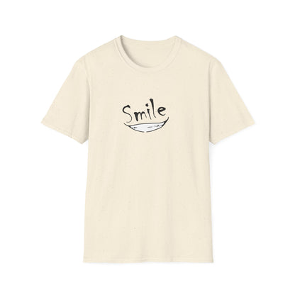 Smile Minimalist T-Shirt — Handwritten Smile Graphic Tee