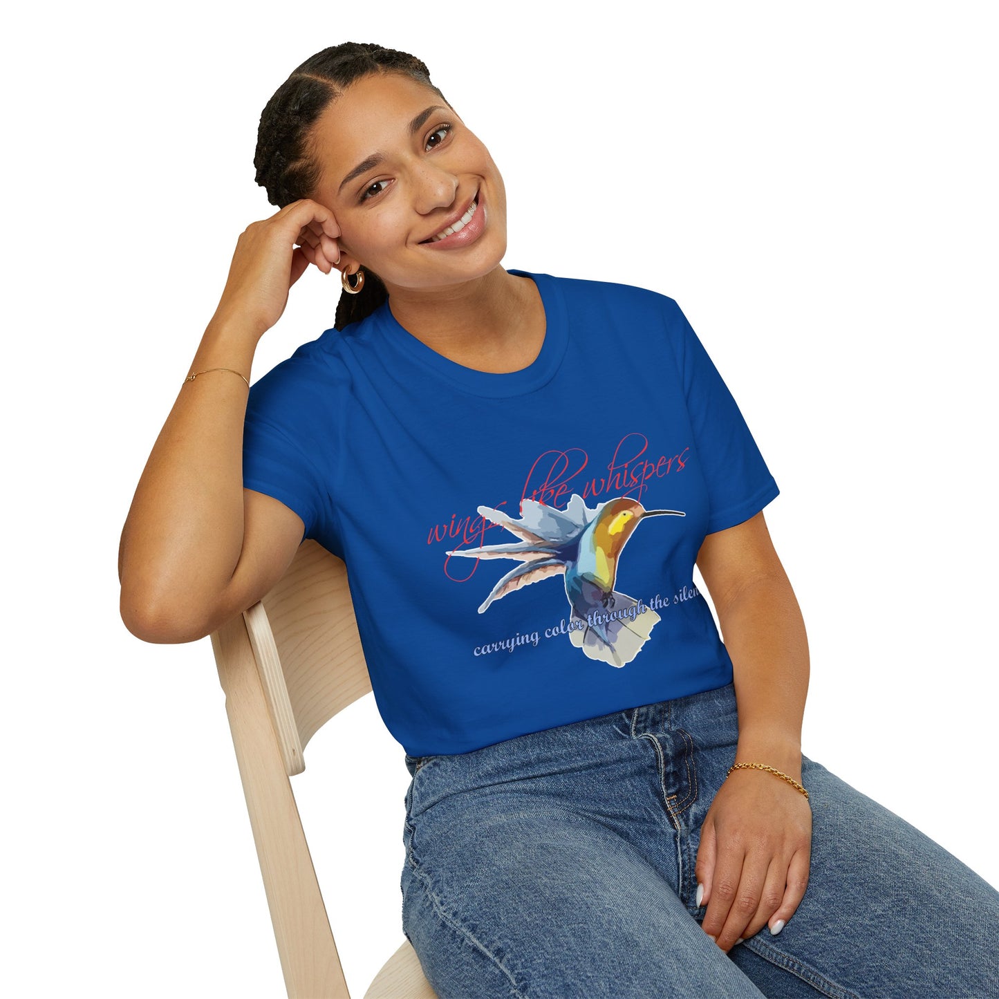 Hummingbird Poetry T-Shirt — "competing colorfulness in the silence"