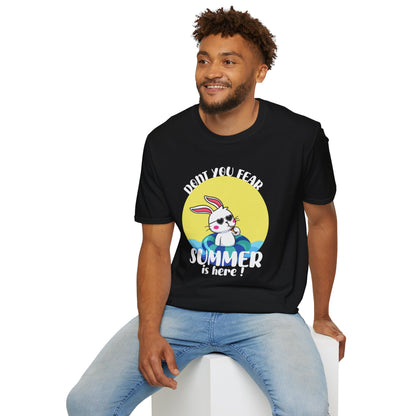 Summer Bunny T-Shirt — "Don’t You Fear, Summer Is Here!" Cute Beach Rabbit Graphic Tee