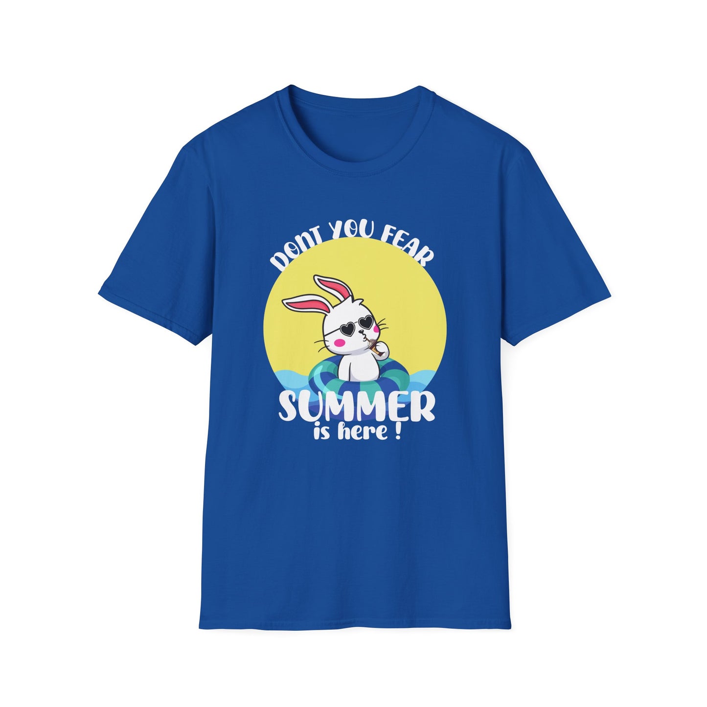 Summer Bunny T-Shirt — "Don’t You Fear, Summer Is Here!" Cute Beach Rabbit Graphic Tee