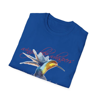 Hummingbird Poetry T-Shirt — "competing colorfulness in the silence"